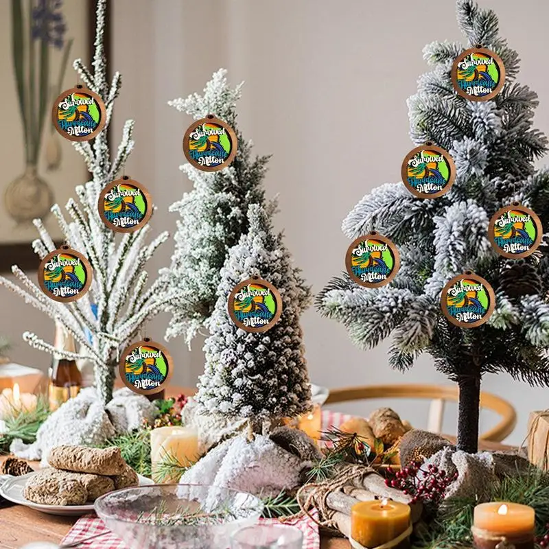 Wood Ornaments for Christmas Tree Round Christmas Ornaments for Tree Car Hangable Ornament Decorative Ornament for Window Door