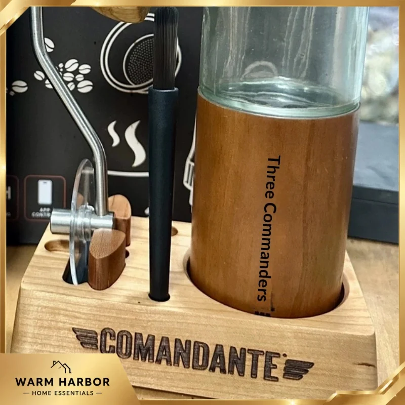 Comandante C40 C60 X25 Manual Coffee Grinder Storage Display Base Black Walnut Solid Wood Stand Holder For Home Barista Setup