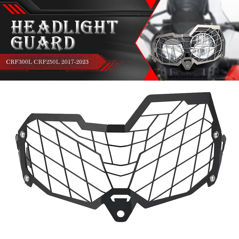 

For Honda CRF300L CRF250L Rally 2017-2023 Motorcycle Front Headlight Protector Cover Grille Headlamp Bracket Mesh Protection