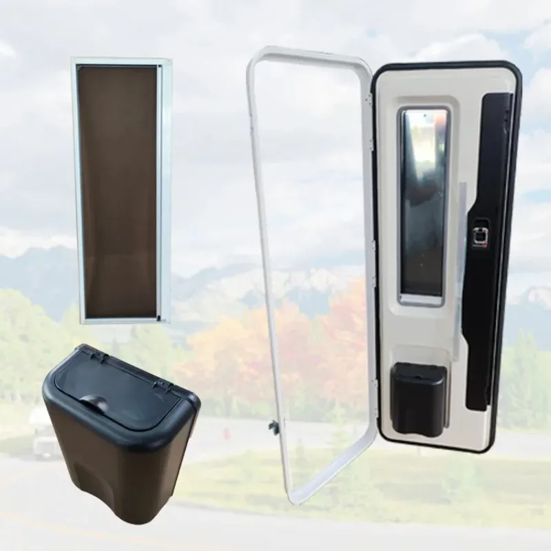 OEM 620X1750mm RV النمط الأوروبي باب كامل اللون الأبيض لباب دخول القافلة أربعة ركن باب متنقل #1