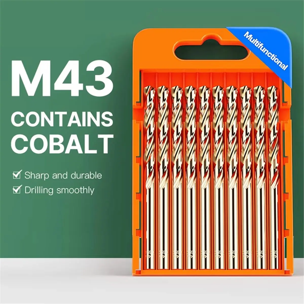 10PCS M43 Contains Cobalt Twist Drill Bits Hole Drilling Stainless Steel Drill Round Shank Drill Alloy Drill for Metal