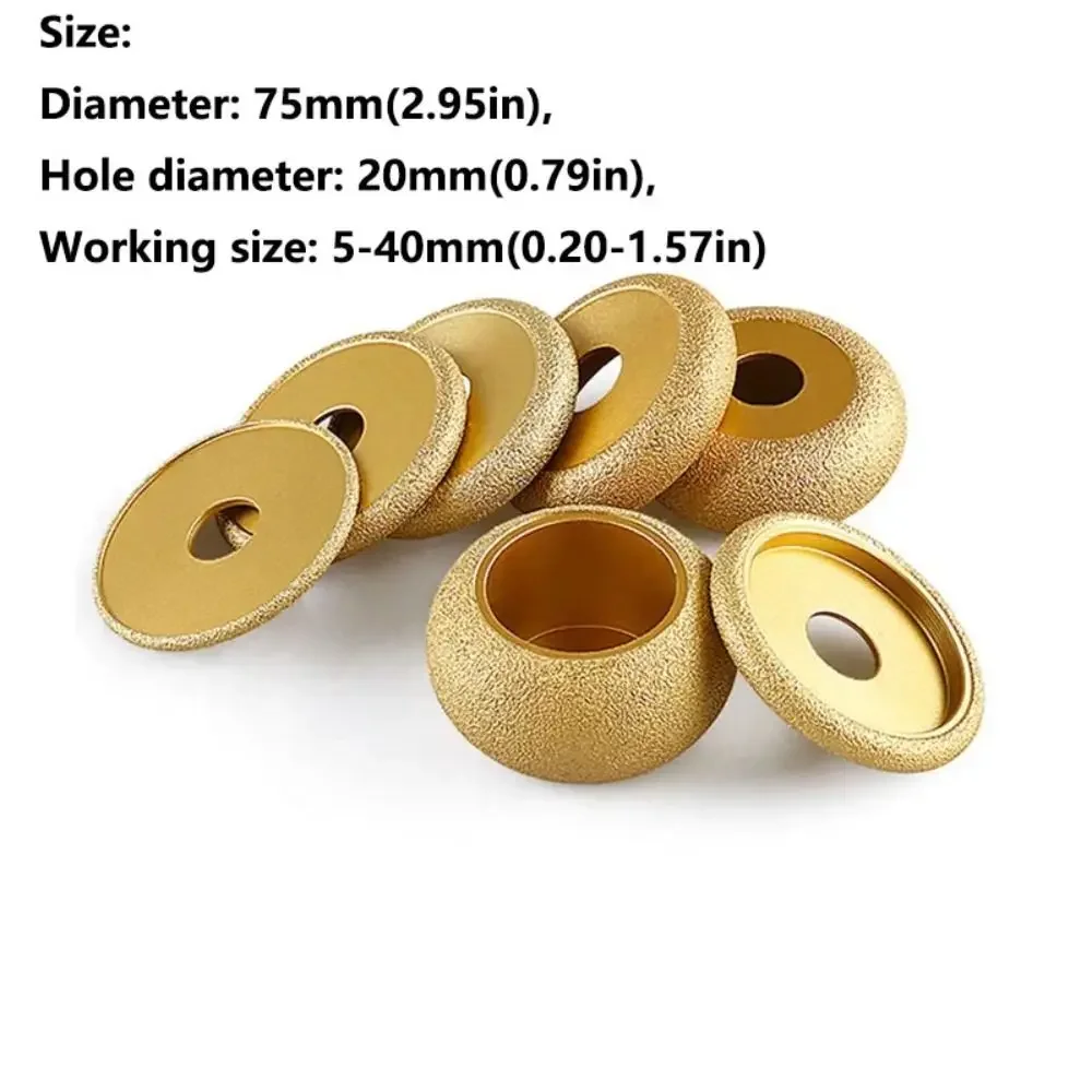 Roman Slotted Brazed Diamond Angle Grinder Grinding Head Durable Chamfering Tool 75mm Stone Edging Wheel