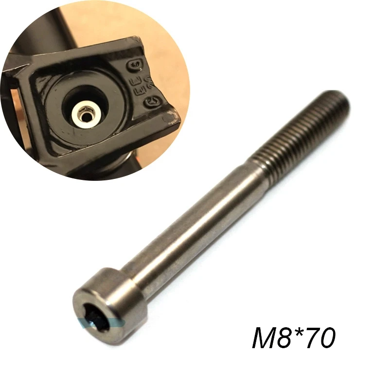 !【A558F Top Deals】M8X70 18G Titanium Alloy Bicycle Headset Cap Bolt for Folding Bike BMX Stem Screw Bicycle Parts