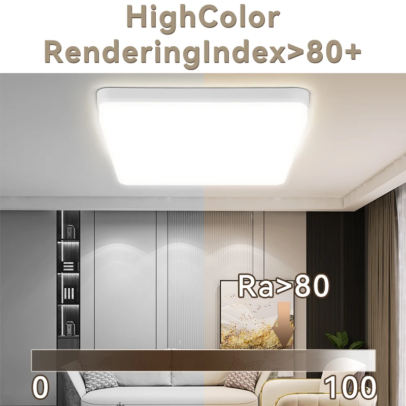 Square LED Ceiling Lamp 85-265V Modern LED Panel Ceiling Light IP44 Waterproof Bathroom Lighting for Bedroom Living Room Kitchen