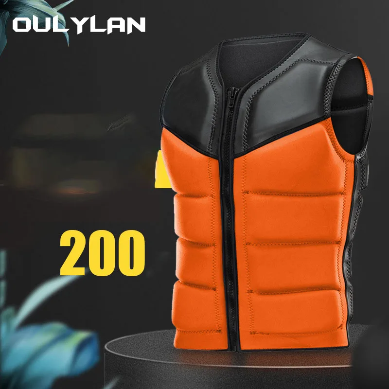 Oulylan Life Vest Surf Raft Kayak Fishing Jet Ski Water Life Jacket for Adult Super Buoyancy  Sport Swimming Rescue Life Jacket