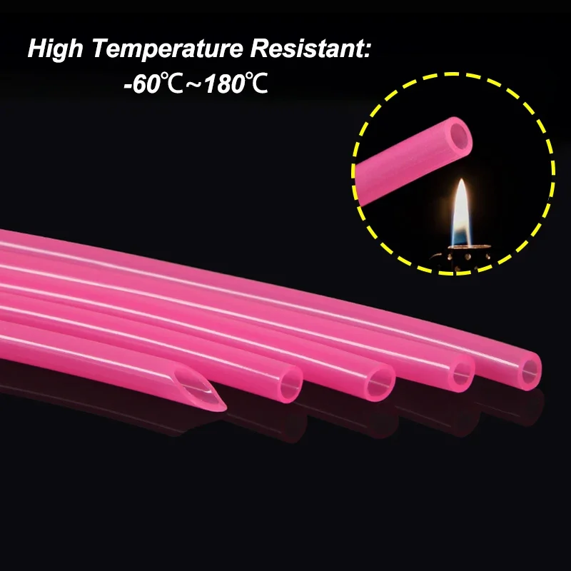 1 ~ 10 متر الوردي الغذاء الصف ID 2 ~ 8 مللي متر أنبوب السيليكون غير سامة مرنة حوض السمك الري الهواء شرب الأنابيب حديقة خرطوم المياه #2