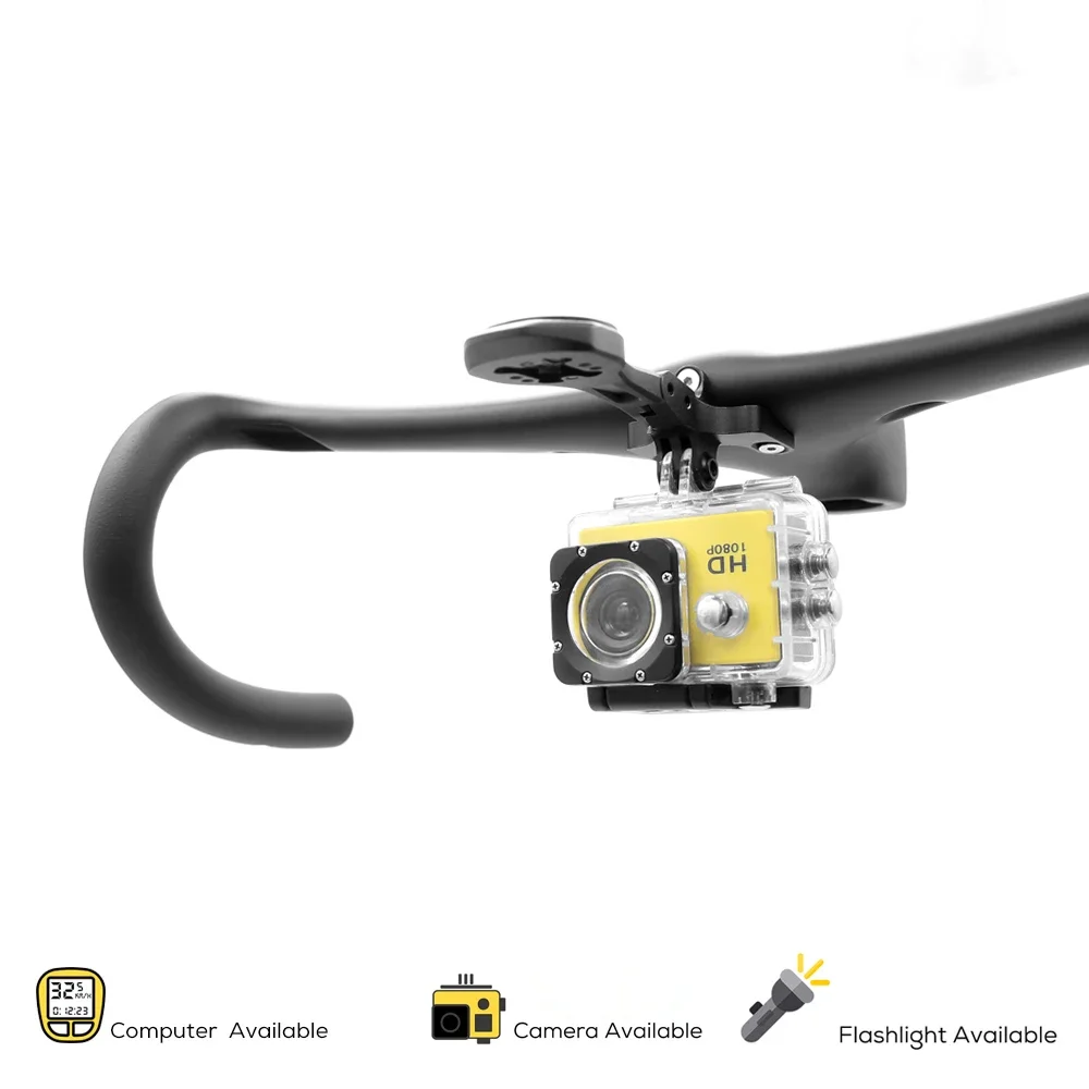 For T3/ T4 Ultra Adjustable Aero Handlebar Compatible Garmin/Bryton/Wahoo/Gopro 128mm