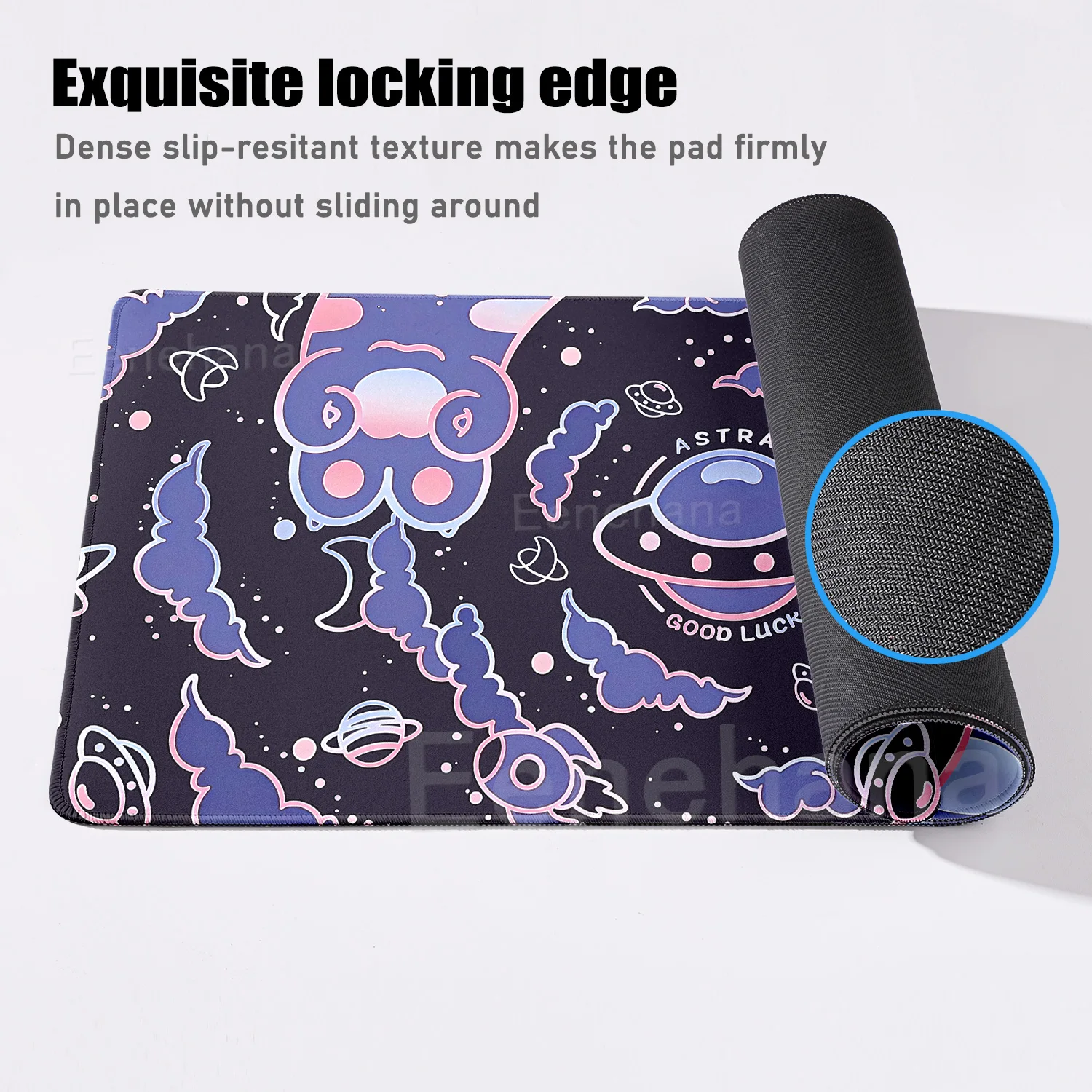 لوحة ماوس كبيرة باللون الوردي على شكل قطة في الغيوم لوحة مفاتيح كمبيوتر محمول مطاطية غير قابلة للانزلاق ملحقات مكتب للفتيات Kawaii إعداد منزلي للألعاب