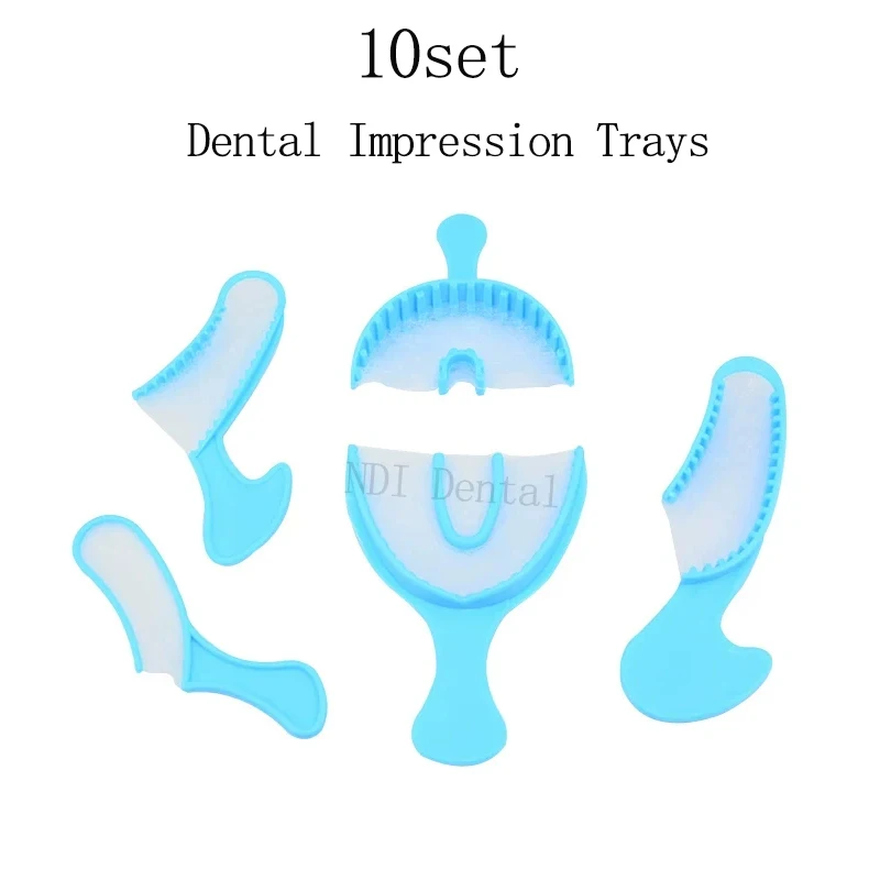 

10set Disposable Dental Impression Trays with Tear-Resistant Mesh Impression Net Gauge Posterior Full Half 5 Types