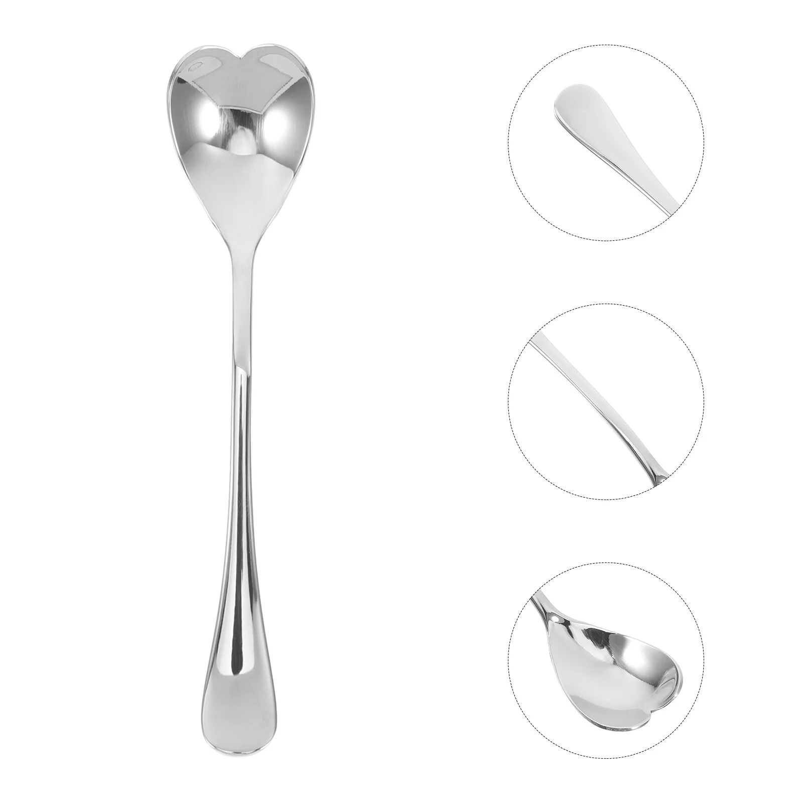 

6Pcs Stainless Steel Coffee Spoons Heart Shaped Long Handle Mini Spoons for Tea Espresso Dessert Stirring Tiny Spoon