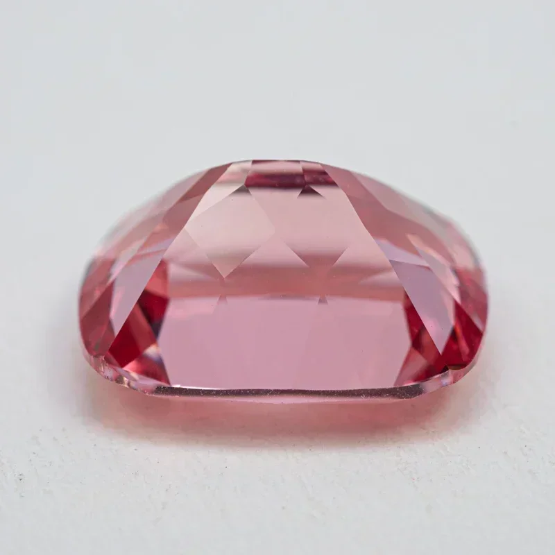 Laborgezüchteter Padparadscha-Edelstein in Kissenform, rote Lotusfarbe, VVS1, Charm-Perlen für die DIY-Schmuckherstellung, wählbares Zertifikat – Detail 4