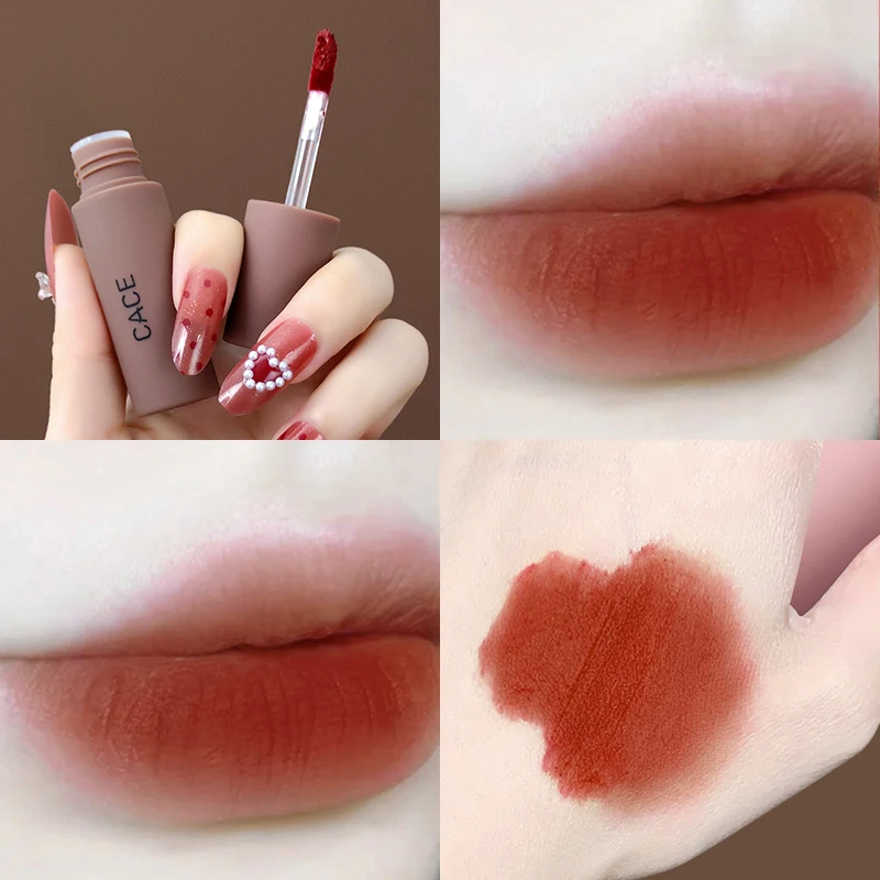 

CACE Silky-Smooth Lip Cream Velvet Matte Lip Gloss Pigment Waterproof Long-lasting Lip Mud For Women's Cosmetics 6 Colors Makeup