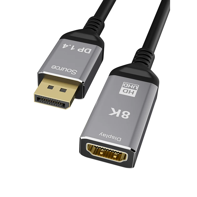 

DP 1.4 Male to HD 8K@60HZ 4K@120Hz Female Cable Adapter Support 48Gbps Connect PC or Tablet with DisplayPort to HD-MI Enabled