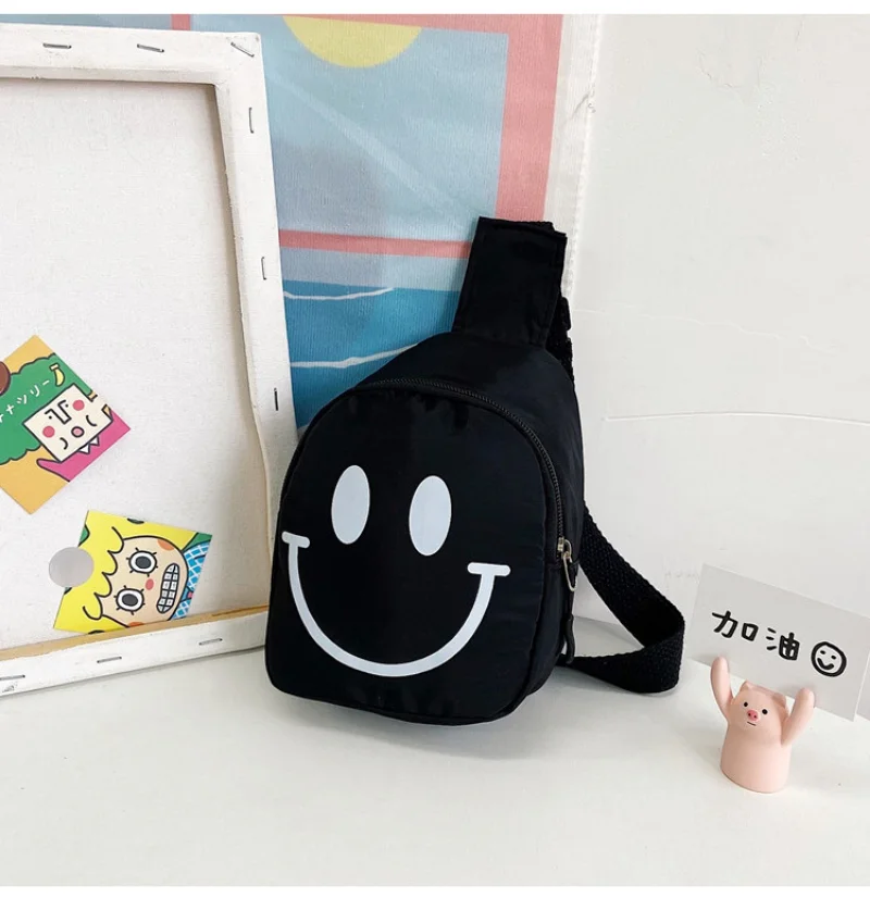 New Sunshine Boy Girl Crossbody Knapsack Children Fashion Chest Bag Cute Children Shoulder Bag Designer Smiling Face Chest Pack