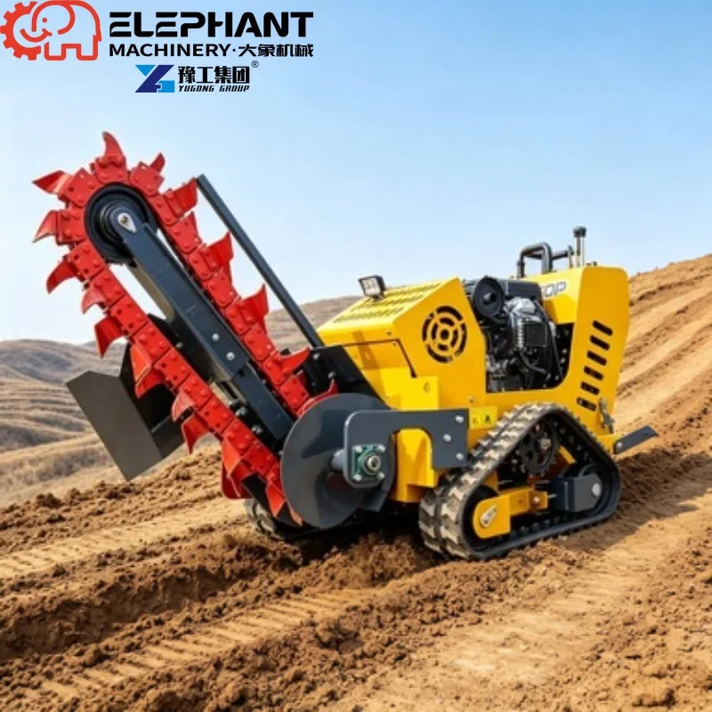 Rubber Track Trencher, 23HP Hydraulic Slotting Ditching Equipment Low Ground Pressure For Orchard Works