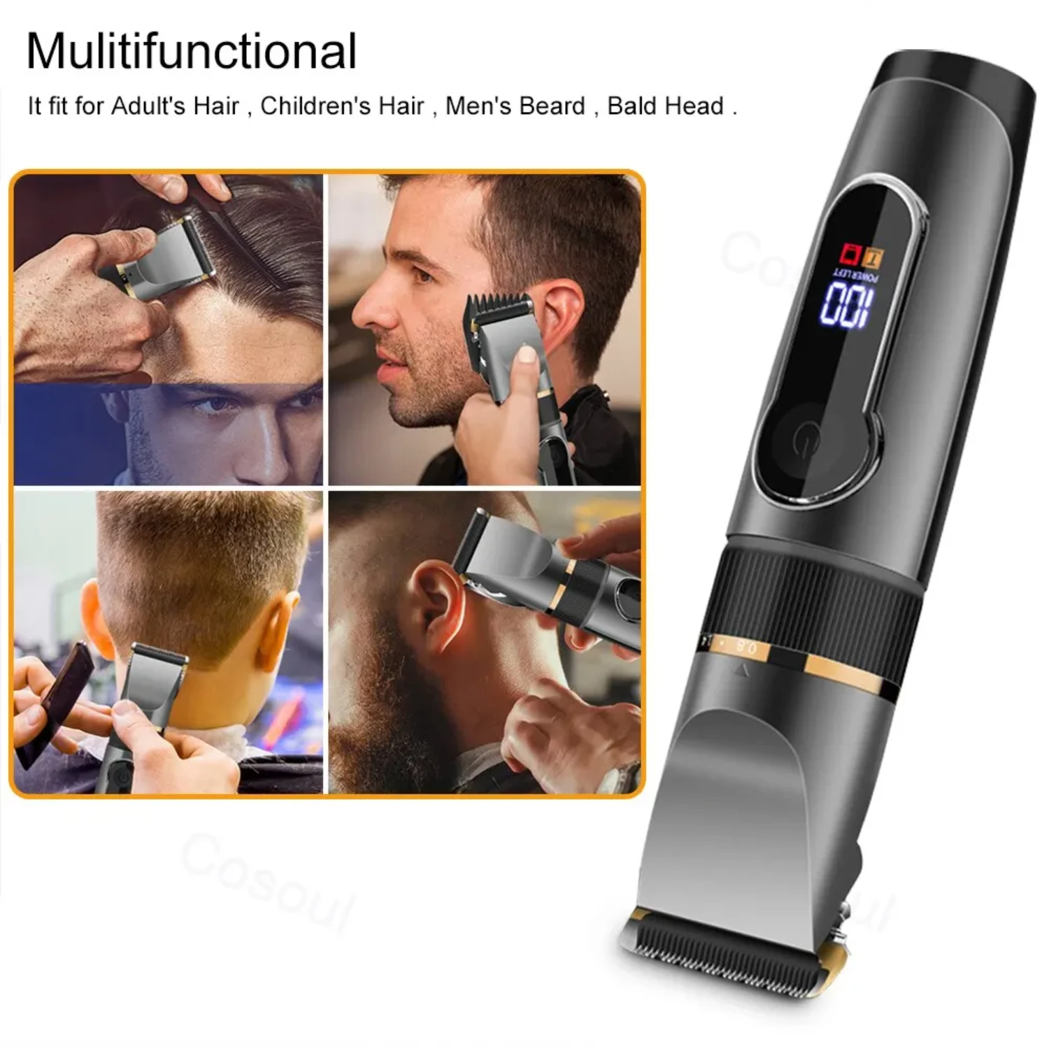 Cortadora de pelo y recortadora de barba profesional de precisión para hombres - Máquina para cortar cabello de marido de alta calidad - Trimme de peluquero premium