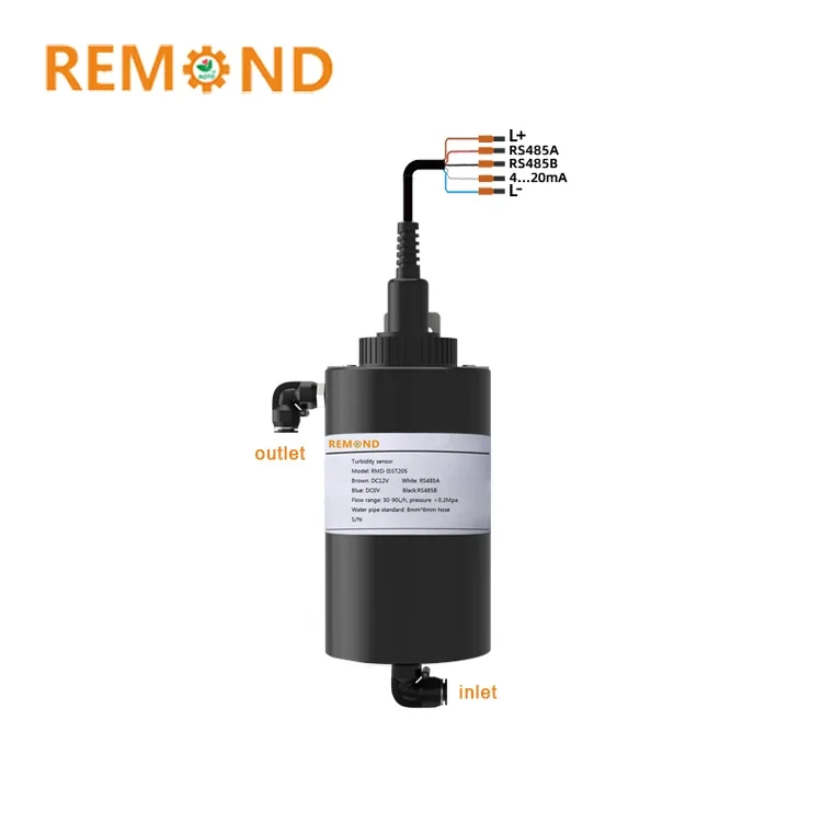 REMOND Digital Turbidity Sensor Total Suspended Solid 0-4000NTU Range RS485/4-20mA OEM Stainless Steel IP68 Probe Seawater 5%