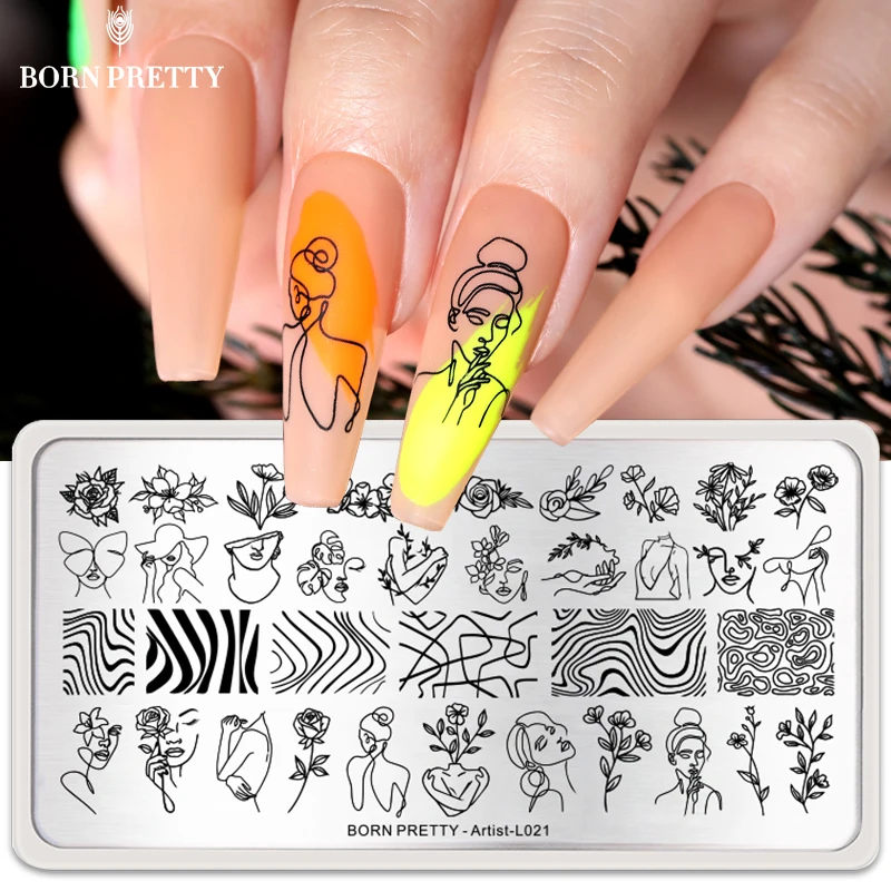 BORN PRETTY 12*6cm Nail Art Templates Stamping Plate Design Flower Animal Lace Image Stamp Templates Plates Stencil Tools