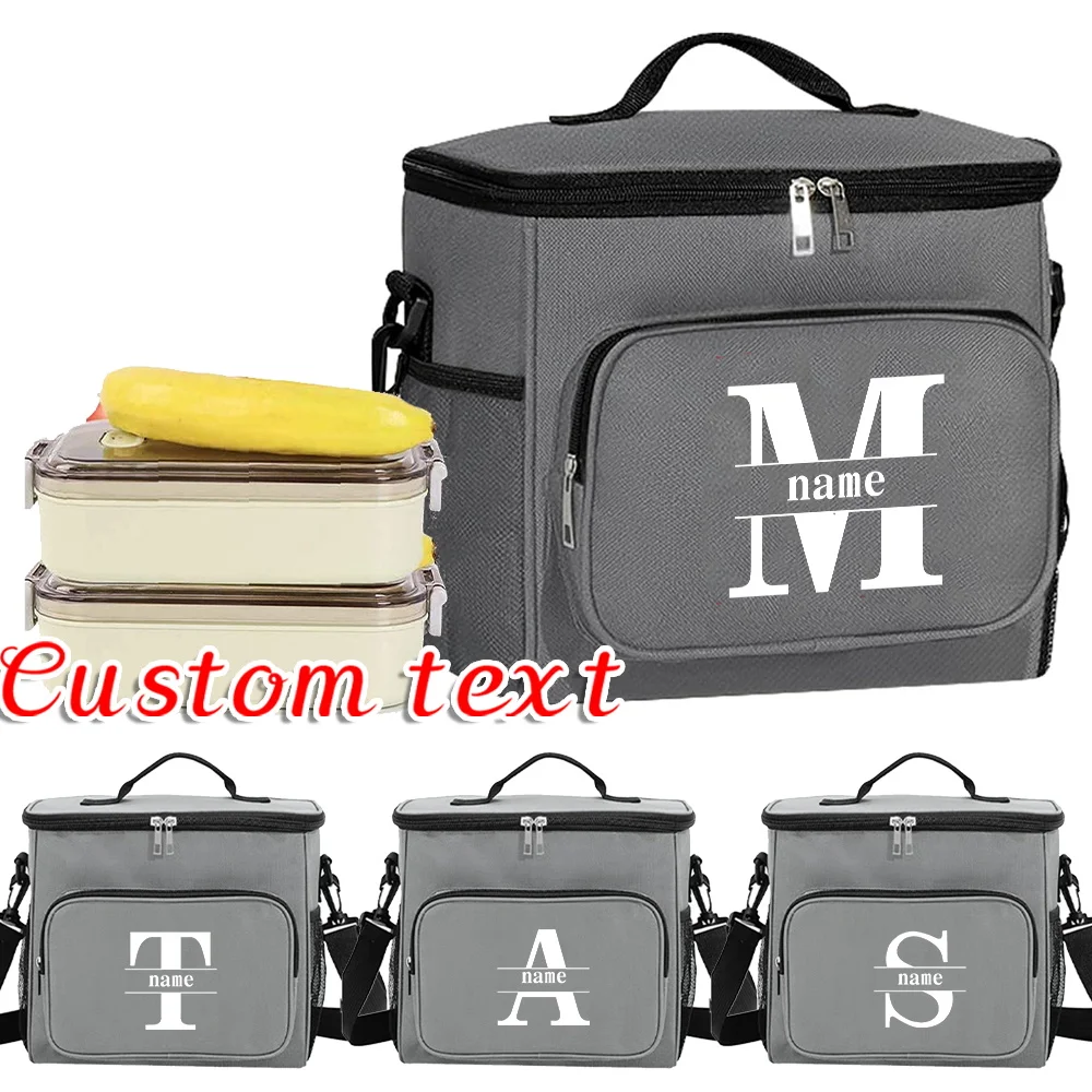 

Персонализированное индивидуальное имя, изолированная сумка для обеда на одно плечо, большая вместительная милая сумка для ланча, сумки для путешествий на открытом воздухе, пакет для пикника