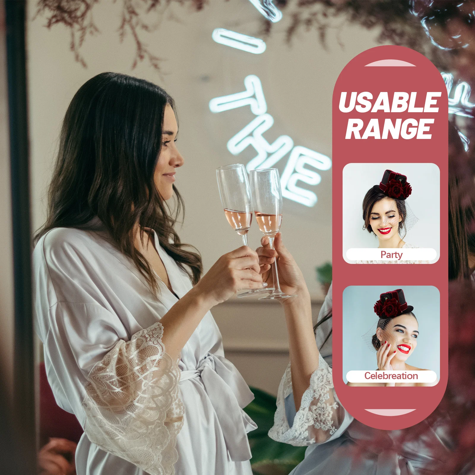 

Red Rose Mesh Hat Style Gauze Hair Clip Vintage Satin Material Lightweight Hairpin Party Festival Decoration Hairpins