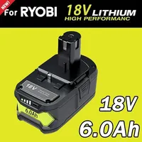 6Ah For RYOBI 18V Battery P108 18V One+ Plus Battery 18 Volt Lithium-Ion Power Tools P104 P107 RB18L50 RB18L20 P108