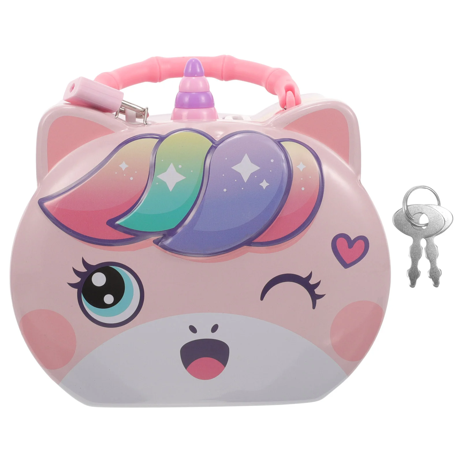 

Unicorn Piggy Bank for Kids Girls Coin Jar Cartoon Little with Lock Banks Birthday Gift