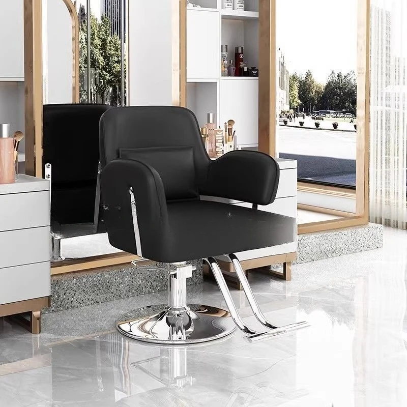 

Hair salon special hair cutting chair High-end perm lifting rotating beauty chair black lounge taburete peluquería furniture