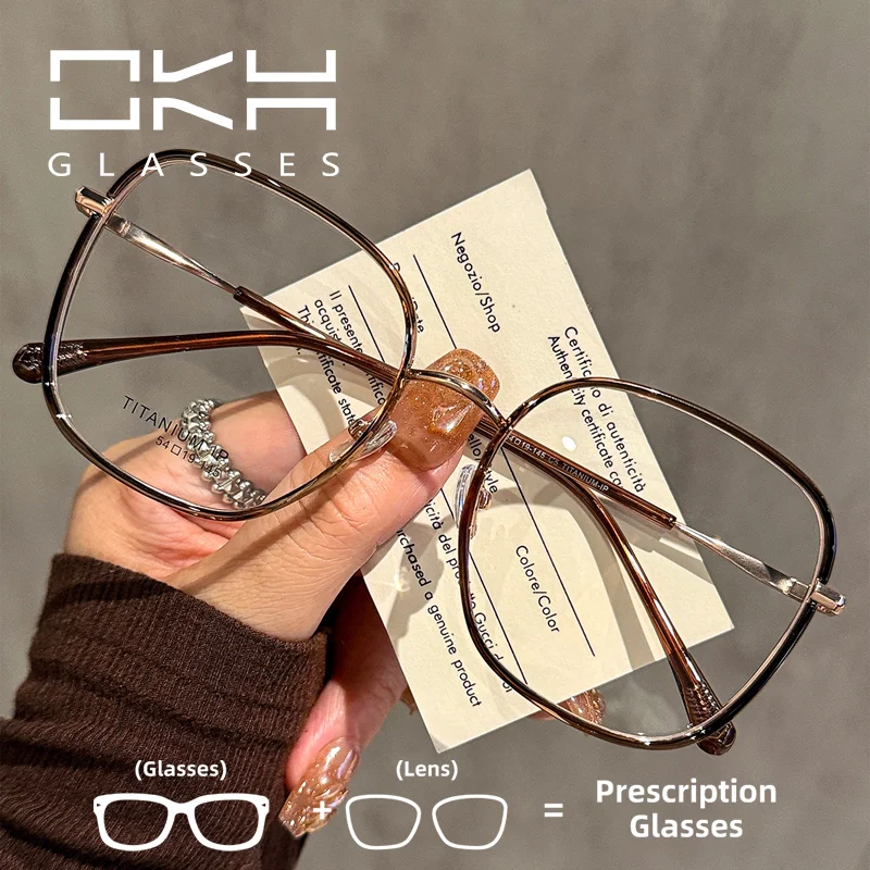 

Очки OKH с крупной оправой и титановыми дужками, повседневные, унисекс, с возможностью индивидуальной коррекции зрения, для чтения