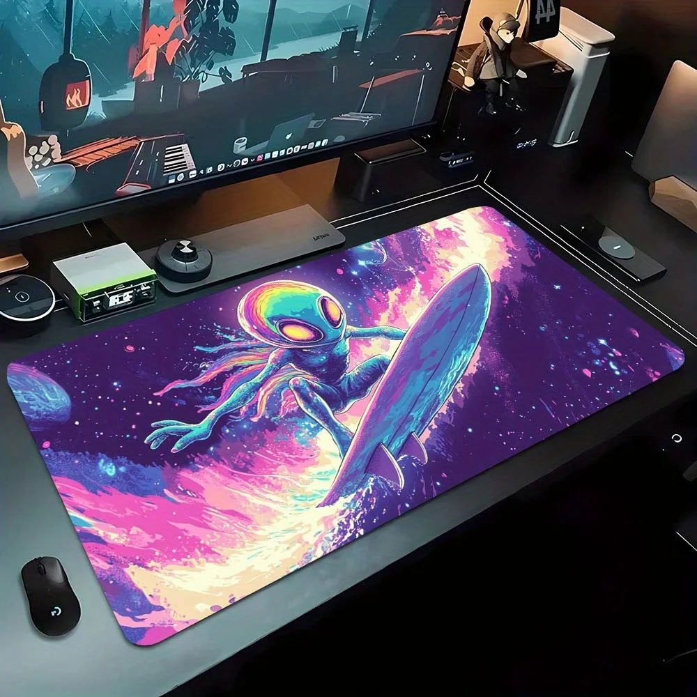 

Alien surfing Gaming Mouse Pad Rubber non-slip base Desk Mat High quality material gaming mat mousepad with lock edge rug