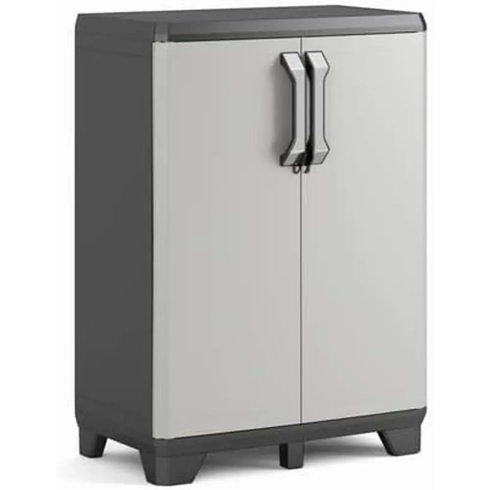 

Compact Grey Storage Wardrobe with 2 Shelves, 97x68x39 cm