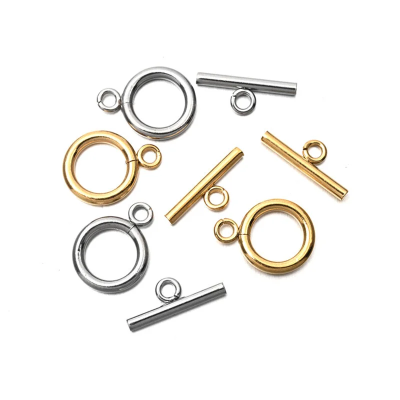 10sets Metal OT Toggle Clasps For Necklace Bracelet 6mm Golden Color Hooks Connectors Fit Diy Jewelry Making Supplies