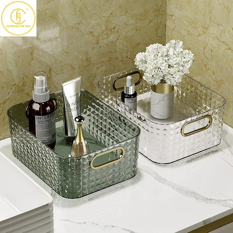 

Plastic Multifunction Cosmetics Storage Box Household Desktop Storage Sundries Containers Family Snacks Makeup Storage Boxes