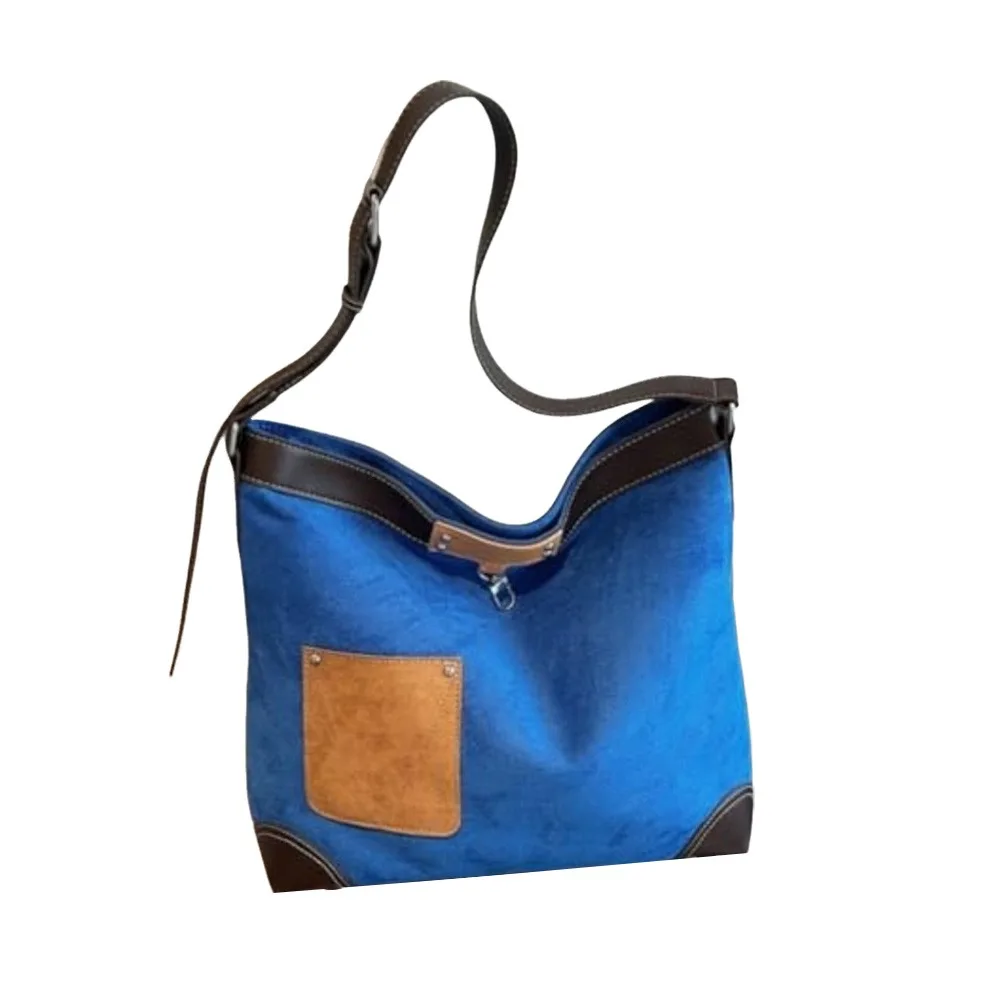 

Leisure Faux Suede Shoulder Crossbody Bag Leather Large Capacity Bucket Purse With Zipper Tote Hand Bags Fall Winter