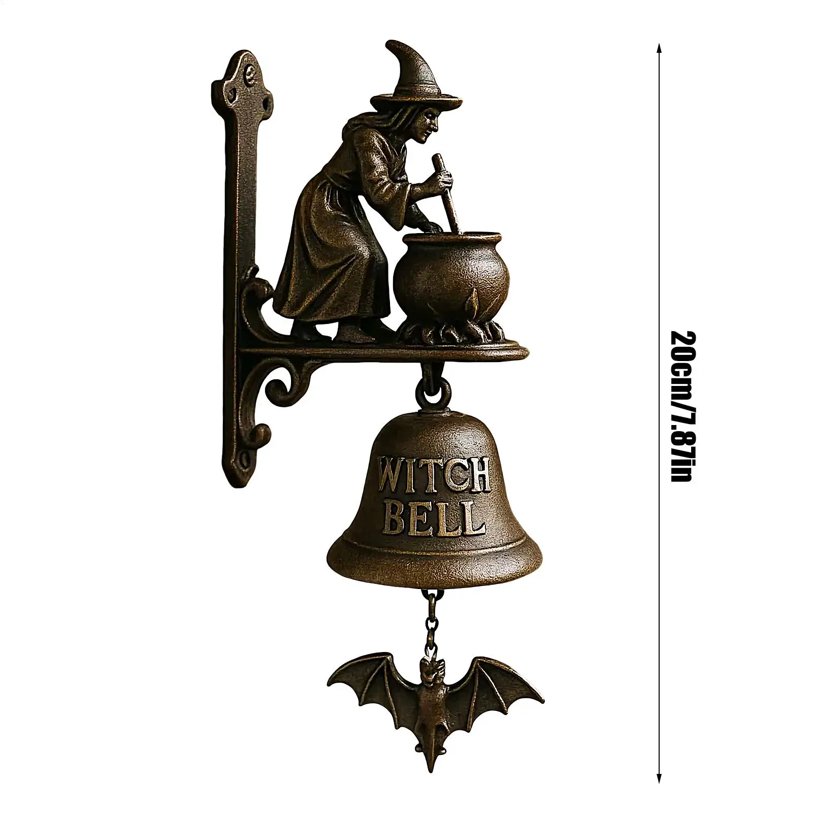 Chime Witch Dachshund Shape Outdoor Retro Farmhouse Door Chime Decorative Dinner Bell Door For Shop Porch Home Garden Cottage view 6