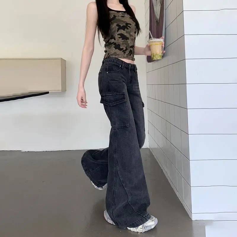 Bootcut Jeans Korean Clothing Quality Texture Material Feel Female Denim Fashion Comfortable Lasting Wear Resistant Anti Wrinkle