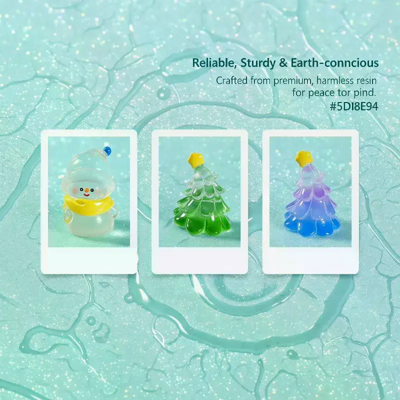 Translucent Cute Mini Christmas Snowman Tree Figurines Glossy Finish for Xmas Wreath Decor Holiday Party Small Gift