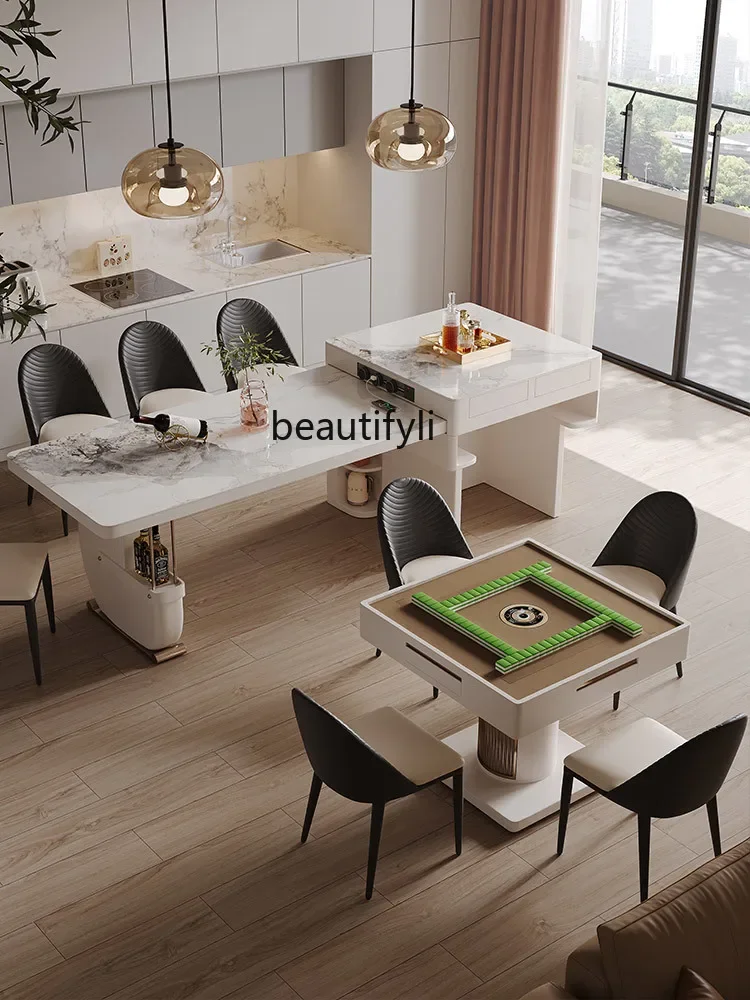 Mahjong machine, dining table integrated household multifunctional stretch mahjong machine electric dual-purpose dining table