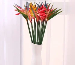 8PCS Artificial Flowers Strelitzia Stems Fake Bird of Paradise Plant