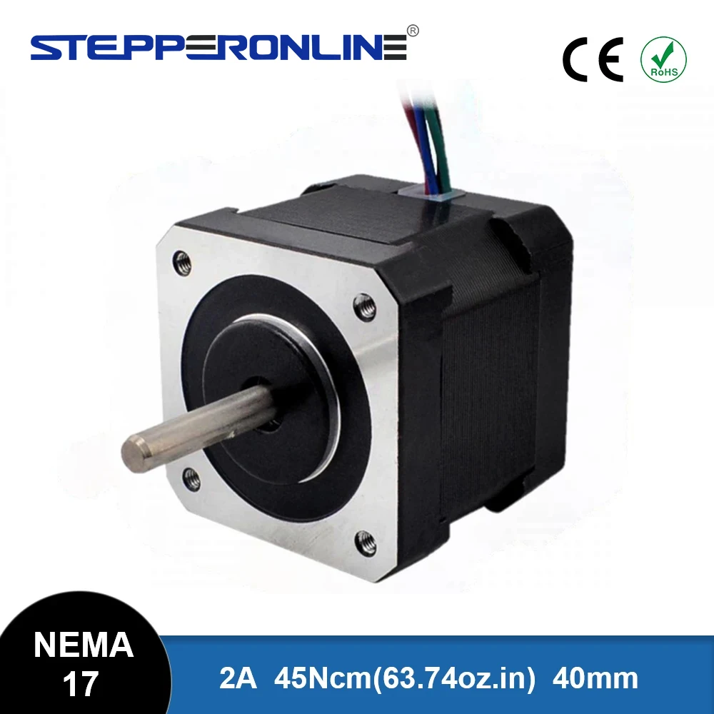 Dual Shaft 4-lead Nema 17 Stepper Motor 42 Motor 40mm 45Ncm(63.74oz.in) 2A Step Motor for CNC XYZ/3D Printer