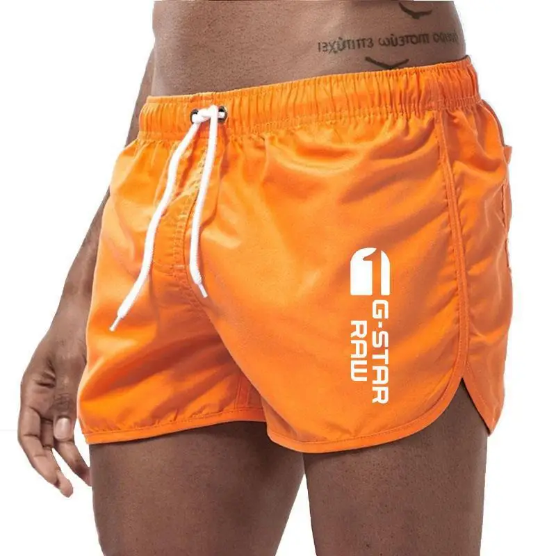 Shorts de praia de poliéster multicolor masculino, shorts esportivos de secagem rápida, elegante, novo, verão