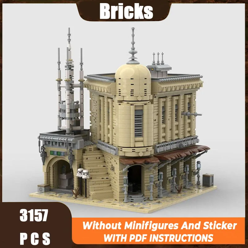 

Новые строительные блоки MOC, модель здания, Tatooine Boutique Hotel, модульные строительные блоки, детская игрушка, подарок, набор для сборки «сделай сам»