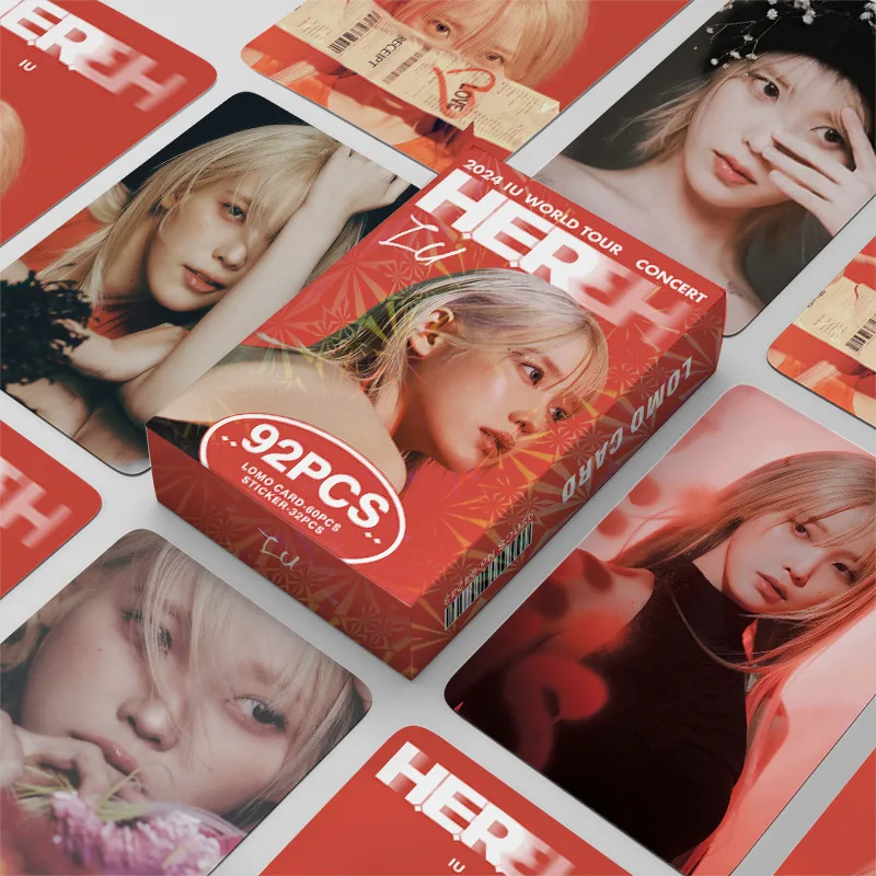 

92Pcs/Set IU Idol Girl New Album HEREH Series High Quality Lomo Cards HD Printd Photocards Stickers Lee Ji Eun Fans Gifts