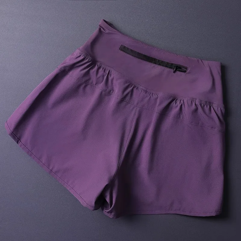 

Women's 2 in 1 Shorts with Pockets - Lightweight Breathable Loose Anti-Disclosure Split Side for Yoga Running Gym