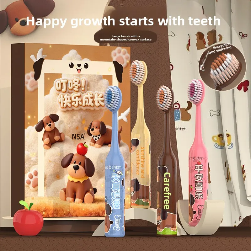 

Детская выпуклая зубная щетка в форме милого динозавра для детей от 3 до 12 лет, противоскользящая, с мягкими волосками, для отбеливания зубов, чистки и ухода за полостью рта
