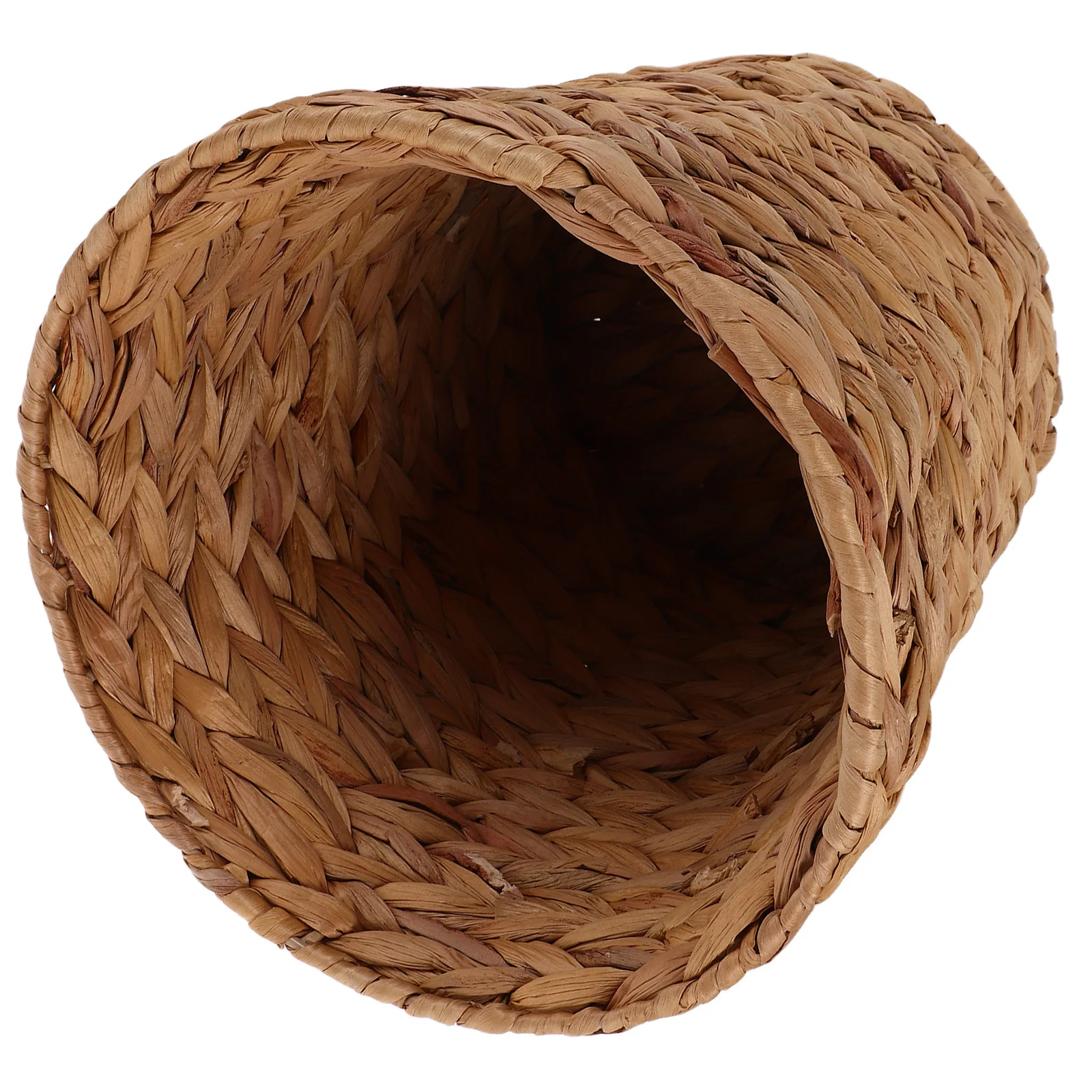 

Seagrass Woven Trash Can Light Brown Handwoven Wicker Waste Basket For Bedroom Bathroom Office Desktop Rattan Garbage