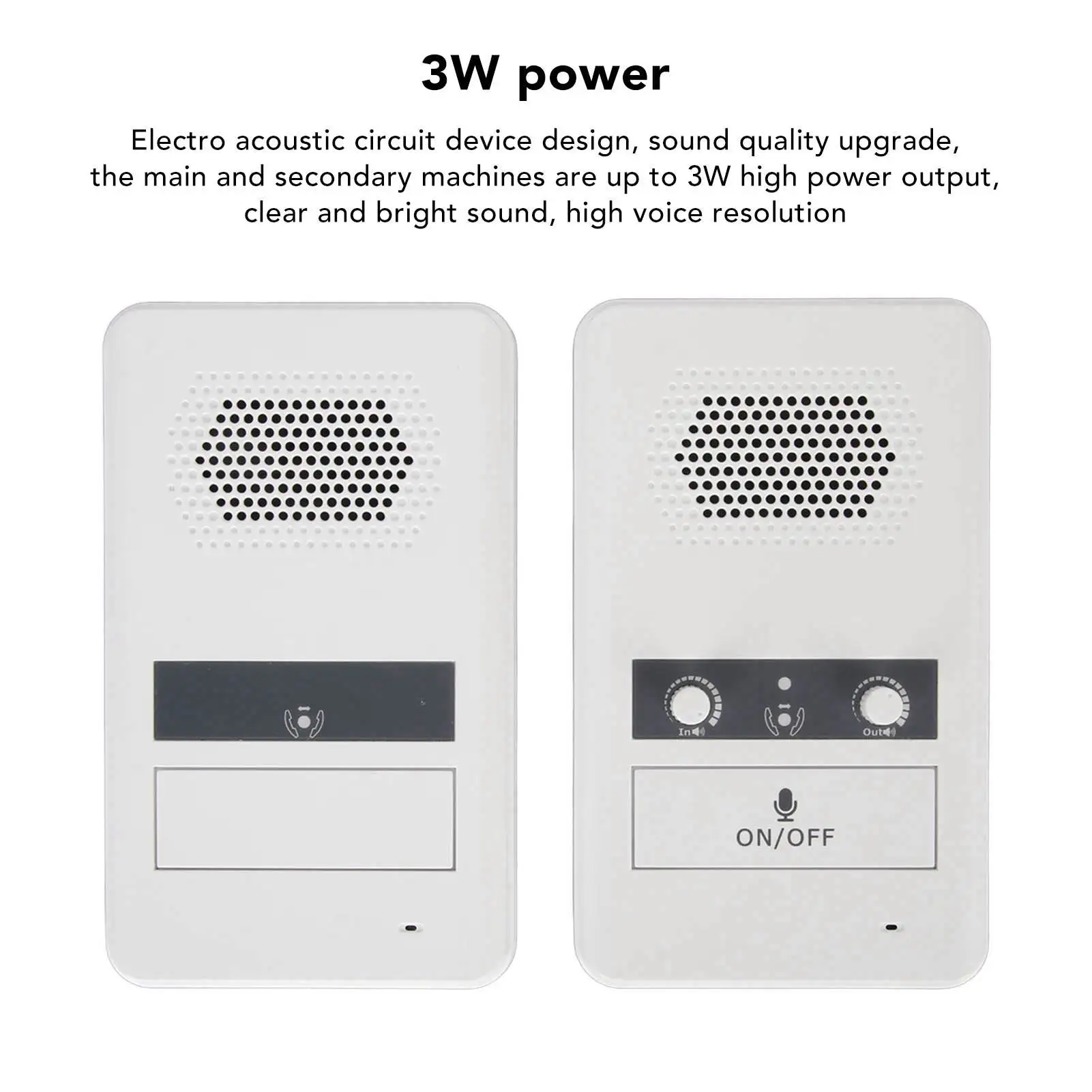 Window Speaker Intercom Dual Way Counter Intercom Premium Speaker Sensitive Mic 3W Power Window Intercom System for Bank White