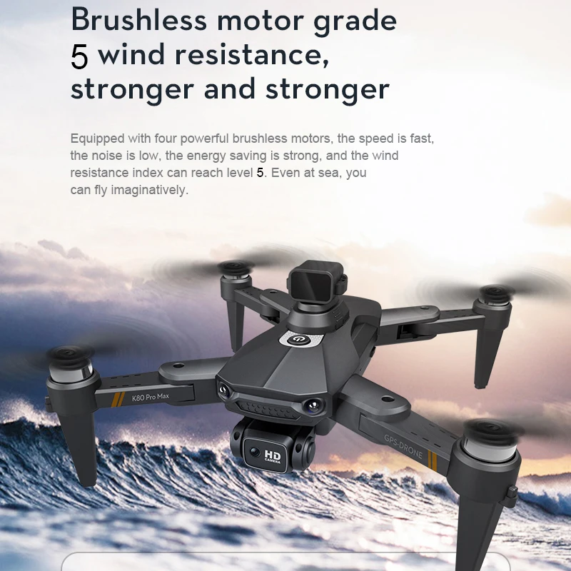 Profesjonalny dron K80 PRO MAX z podwójną kamerą HD 8K 5G WiFi FPV Bezszczotkowy silnik GPS 360°° Inteligentne drony do unikania przeszkód