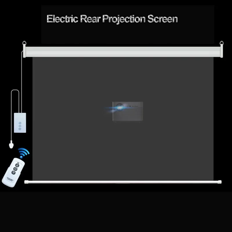 

Motorized Electric Rear Projection Screen 60-100 Inch with Remote Control for LED LCD HD Projector 3D 4K Support