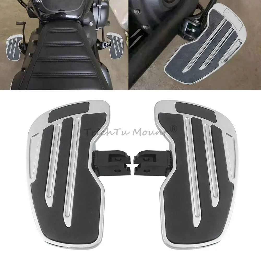

1Pair Motorcycle Front Footboard Rider Foot Pegs Rest Pedal Wide Footrest For Harley Softail Breakout Fat Bob Sport Glide 2018+