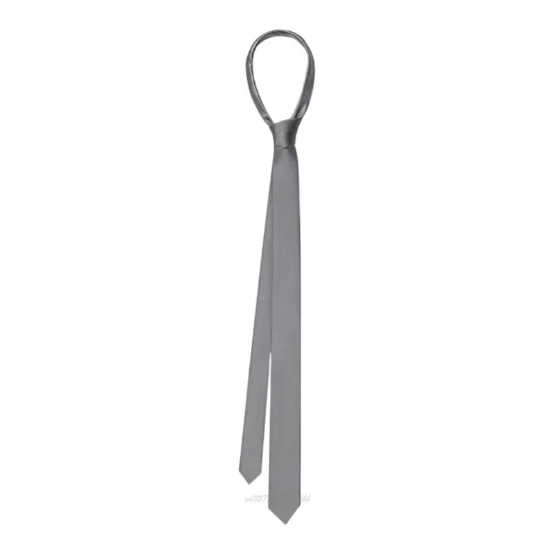 X5XA Sophisticated 3.5cm Narrow Polyester Tie Unisex Design For Preppy Look